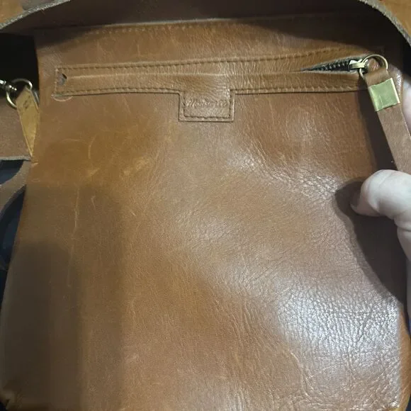 Madewell The Medium Transport Tote F5788 Leather Shoulder Crossbody Bag Saddle - Picture 10 of 12